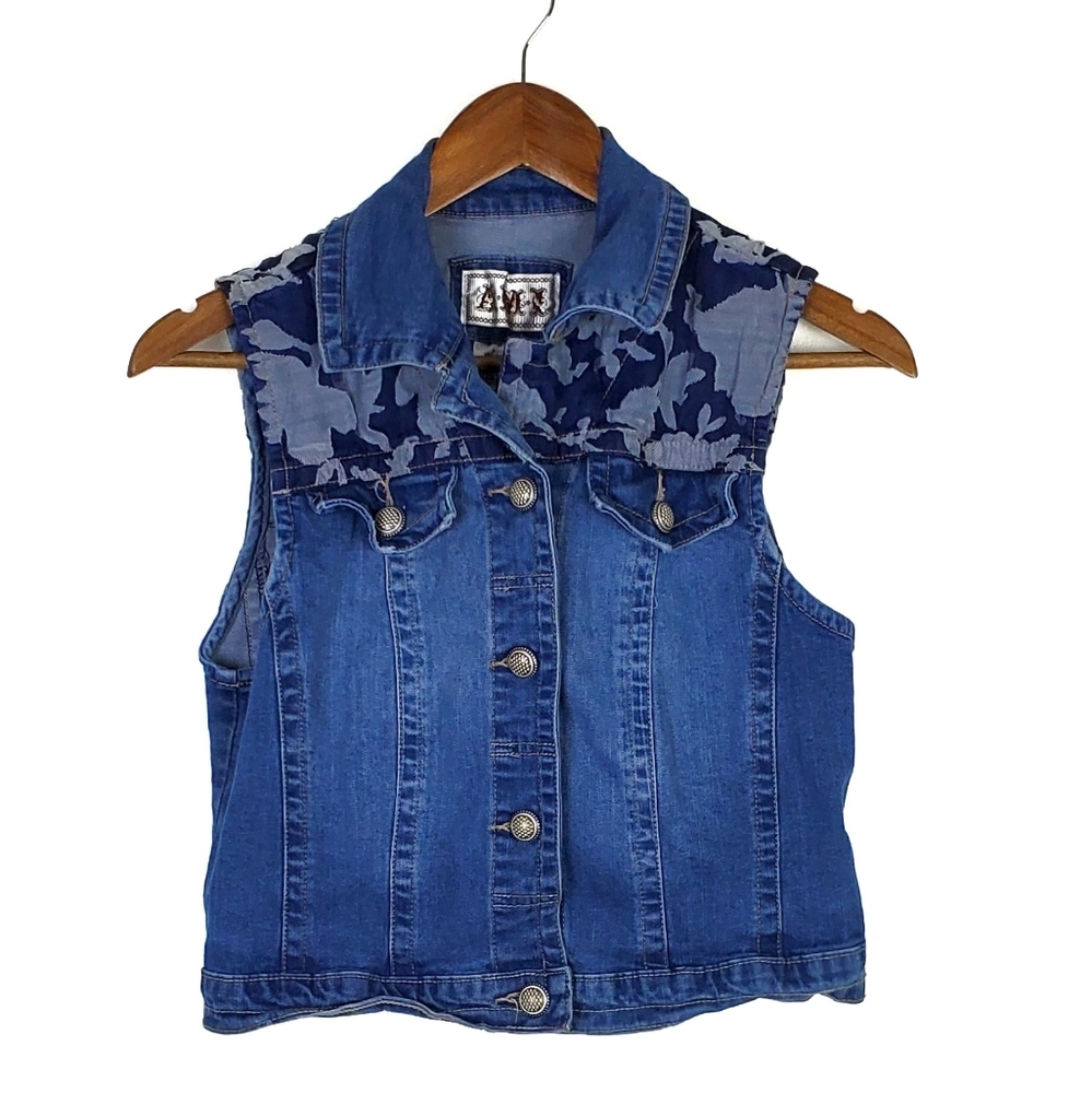 Womens Blue Jean Denim Vest‎ Size Small